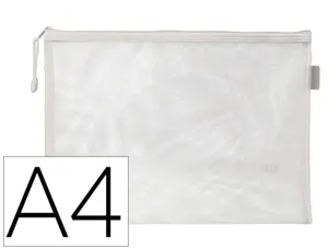 Pochette zip liderpapel a4 multiusage fermeture eclair   polyester transpirable        coloris blanc — Non classé