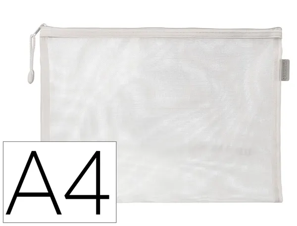 Pochette zip liderpapel a4 multiusage fermeture eclair polyester transpirable coloris blanc — Non classé