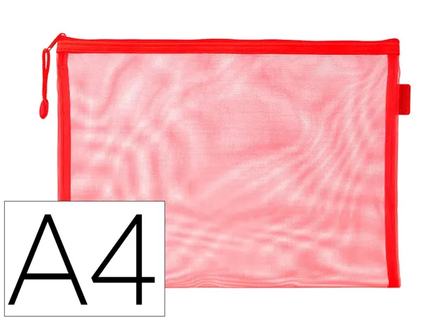 Pochette zip liderpapel a4 multiusage fermeture eclair polyester transpirable coloris rouge — Non classé