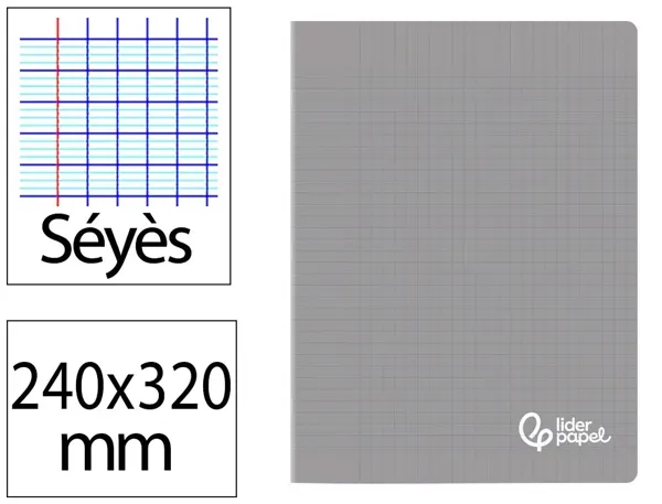 Cahier piqure liderpapel couverture pp 240x320mm 96p   seyes coloris gris — Non classé