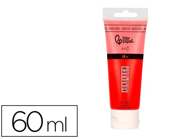 Peinture acrylique liderpapel tube en plastique de 60 ml    coloris rouge carmin — Non classé