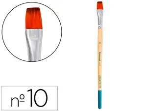 Pinceau pour peinture acrylique et aquarelle        liderpapel n 10 pointe plate  en poils synthetiques — Non classé