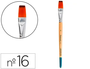 Pinceau pour peinture acrylique et aquarelle        liderpapel n 16 pointe plate  en poils synthetiques — Non classé
