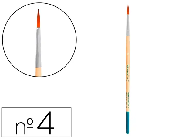 Pinceau pour peinture acrylique et aquarelle liderpapel n 4 pointe ronde en poils synthetiques — Non classé