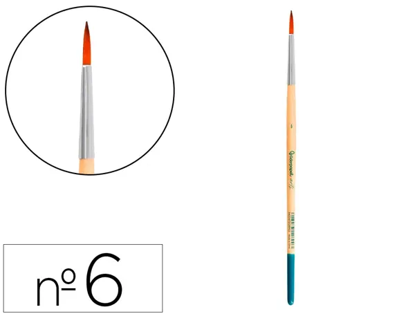 Pinceau pour peinture acrylique et aquarelle        liderpapel n 6 pointe ronde   en poils synthetiques — Non classé