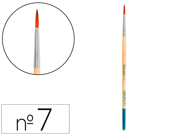 Pinceau pour peinture acrylique et aquarelle        liderpapel n 7 pointe ronde   en poils synthetiques — Non classé