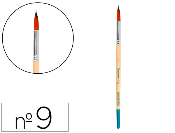 Pinceau pour peinture acrylique et aquarelle        liderpapel n 9 pointe ronde   en poils synthetiques — Non classé