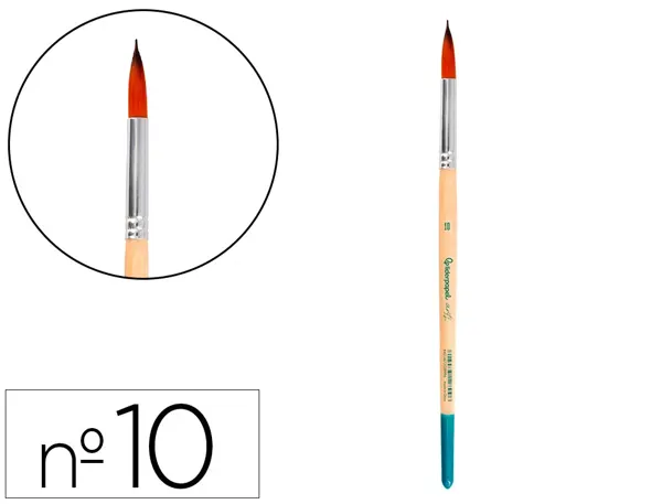 Pinceau pour peinture acrylique et aquarelle        liderpapel n 10 pointe ronde  en poils synthetiques — Non classé