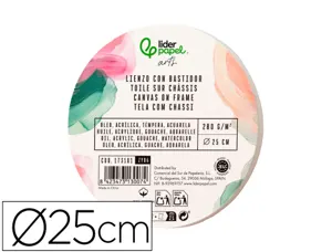Toile sur chassis rond liderpapel agrafee au dos     100% coton bords en bois 25   cm 280g/m2 — Non classé