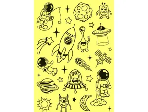 Sticker avery reflechissant theme espace sachet 56 unites — Non classé