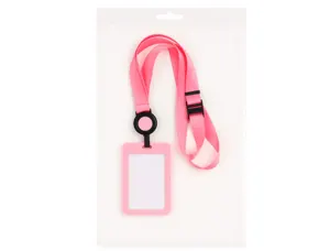 Porte-cartes avery avec enrouleur et tour de cou      recycle ajustable coloris     rose — Non classé