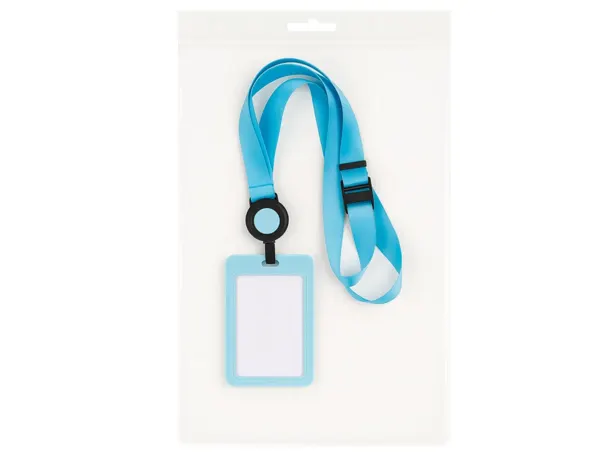 Porte-cartes avery avec enrouleur et tour de cou recycle ajustable coloris bleu — Non classé