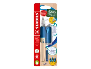 Stylo-plume stabilo easybirdy timber droitier + 1 cle de    reglage coloris bleu blister  carton — Non classé