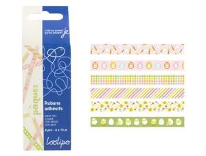 Ruban adhesif sodertex theme paques 15mmx10m 6 modeles     assortis — Non classé
