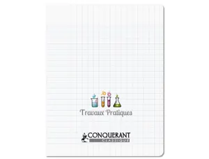 Cahier travaux pratiques conquerant classique agrafe   17x22cm 96p 90g seyes/uni pp  incolore — Non classé