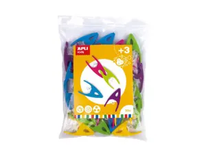 Pince apli kids plastique coloris assortis sachet 30    unites — Non classé