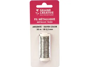 Fil metallique graine creative bobine 0,3x30m       coloris argente — Non classé
