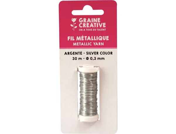 Fil metallique graine creative bobine 0,3x30m       coloris argente — Non classé