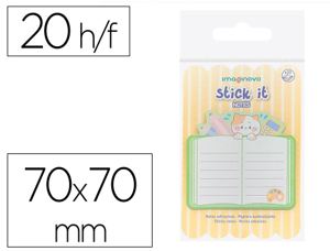 Bloc notes imaginovo adhesifs meow cahier 20 feuilles 70x70 mm — Non classé