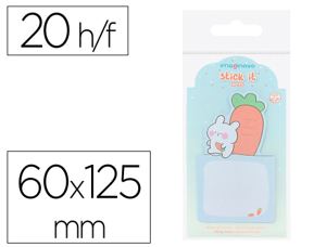Bloc notes imaginovo adhesifs bunny avec support 20         feuilles coloris bleu 60x125  mm — Non classé