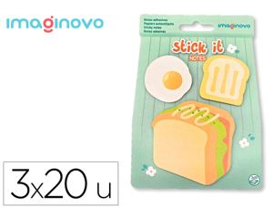 Bloc notes imaginovo adhesifs foodies sandwich tailles      assorties 20 feuilles — Non classé