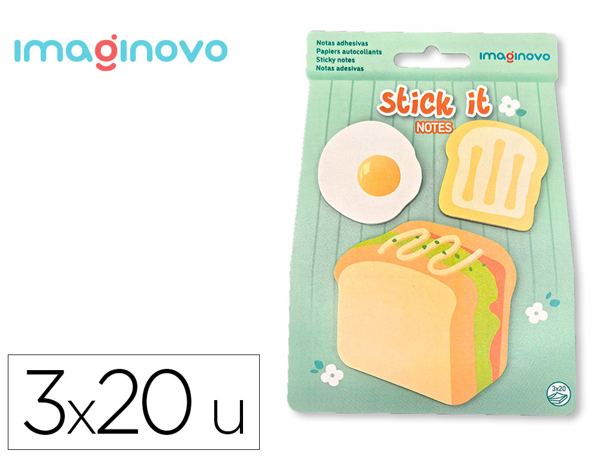 Bloc notes imaginovo adhesifs foodies sandwich tailles      assorties 20 feuilles — Non classé