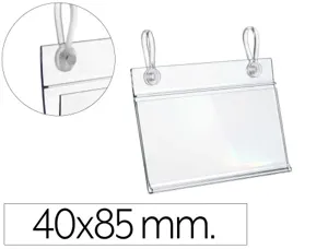 Support porte-etiquette prix q-connect 2 trous et clip     pour panier metallique,       etiquette 40x85 mm — Non classé