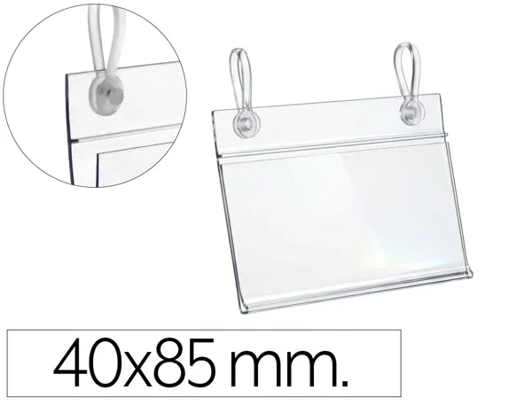 Support porte-etiquette prix q-connect 2 trous et clip     pour panier metallique,       etiquette 40x85 mm — Non classé