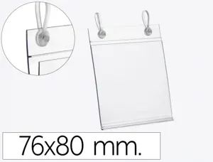 Support porte-etiquette prix q-connect 2 trous et clip     pour panier metallique,       etiquette 76x80 mm — Non classé