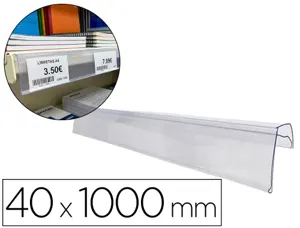 Support porte-etiquette prix q-connect pour etagere,       40x1000 mm transparent — Non classé