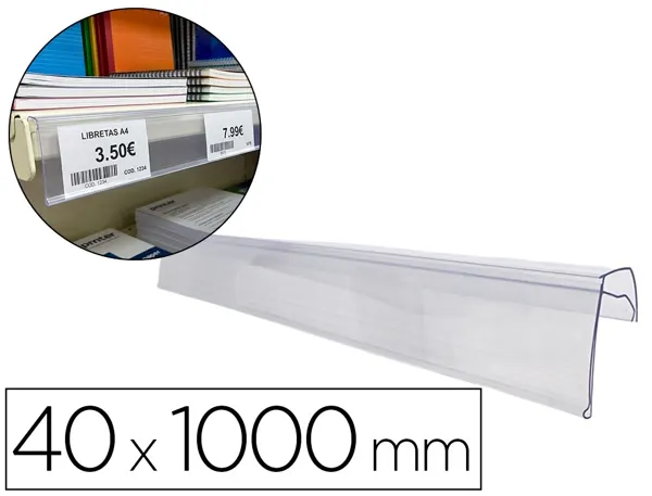 Support porte-etiquette prix q-connect pour etagere, 40x1000 mm transparent — Non classé