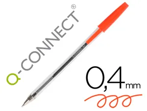 Stylo-bille q-connect écriture moyenne 0.7mm encre classique bille indéformable capuchon couleur encre rouge — Non classé
