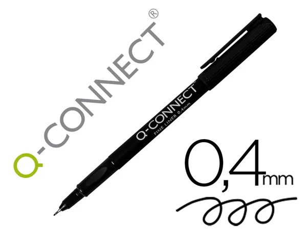 Stylo-feutre q-connect écriture fine 0.4mm pointe extra-fine corps couleur encre noir — Non classé