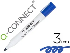 Marqueur q-connect tableau blanc pointe ogive tracé 2/3mm   corps plastique encre base    alcohol coloris bleu — Non classé