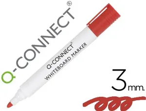 Marqueur q-connect tableau blanc pointe ogive tracé 2/3mm   corps plastique encre base    alcohol coloris rouge — Non classé
