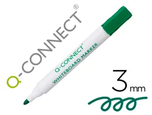 Marqueur q-connect tableau blanc pointe ogive tracé 2/3mm   corps plastique encre base    alcohol coloris vert — Non classé