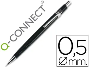Porte-mines q-connect confort 0.5mm clip metal grip caoutchouc anti-fatigue corps coloris noir — Non classé