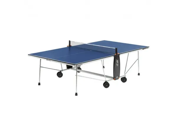 Table cornilleau tennis de table indoor 100 encadrement  acier poteaux et filet        rabattables coloris bleu — Non classé