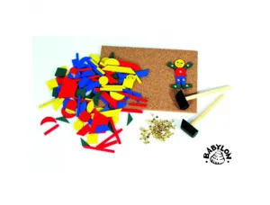 Atelier du marteau babylon 120 pieces en bois a piquer 1 plaque liege 2 marteaux 120   clous — Non classé