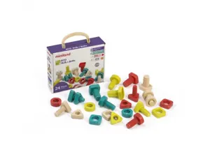 Lot de vis et boulons eco conãus miniland fibre         plastique et bois 100%        recycleble 24 pieces et 4 — Non classé