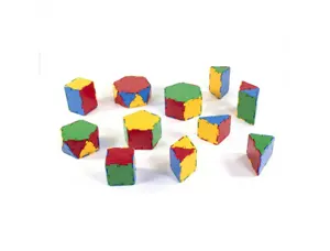 Connexion miniland polyedres en 3 dimensions emboitables   coloris et 7 formes assortis  le seau de 84 pieces — Non classé