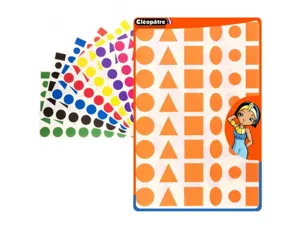 Gommette geometrique cleopatre repositionnable     planche a4 5 formes 8         couleurs assorties 2304 — Non classé