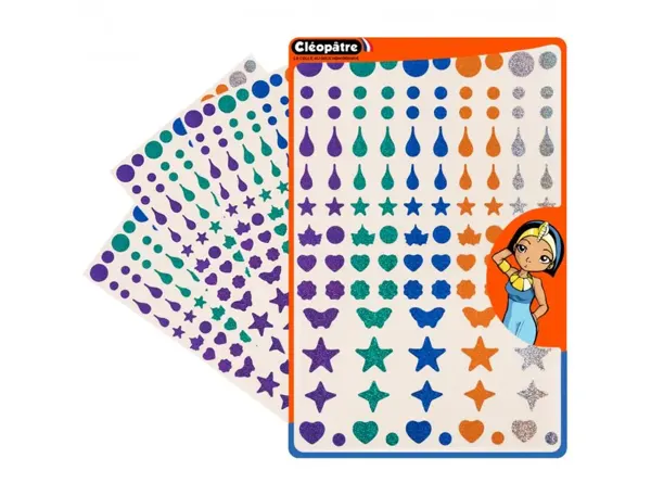 Gommette holographique cleopatre 6 formes 5 coloris  assortis pochette de 1150     gommettes — Non classé