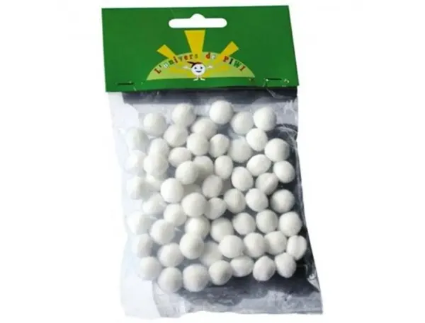 Pompons a la couleur graine creative 15 mm 45 pieces      coloris blanc — Non classé