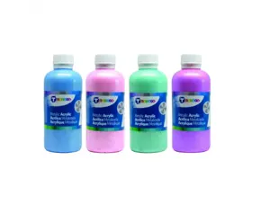 Peinture acrylique tcolours nacree prete a l emploi       assortiment de 4 flacons de   250 ml coloris assortis — Non classé