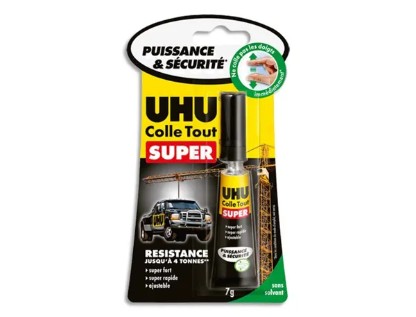 Colle rapide uhu strong&safe extra forte tous types supports collage invisible sans solvant inodore tube 7g — Non classé