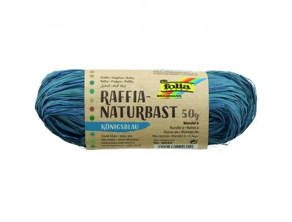 Raphia vegetal clairefontaine coloris bleu pelote 50g — Non classé
