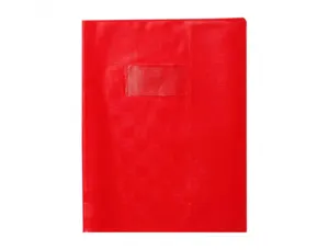 Protege-cahier clairefontaine 17x22cm plastique 22/100e 2   rabats coloris rouge — Non classé