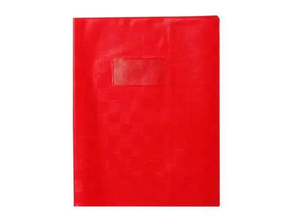 Protege-cahier clairefontaine 17x22cm plastique 22/100e 2   rabats coloris rouge — Non classé