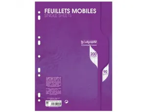Feuillet mobile conquerant 210x297mm 200 pages 90g seyes perfore coloris blanc — Non classé